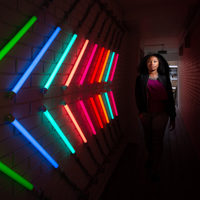 Illuminated Walkway at Coda Studios, Fulham, London